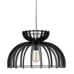 Nowodvorski Schwarze Hängelampe Holz Metall Ø 48 cm E27 verstellbar* Hängelampen|Bürolampen