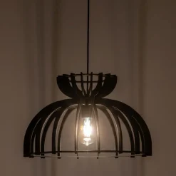 Nowodvorski Schwarze Hängelampe Holz Metall Ø 48 cm E27 verstellbar* Hängelampen|Bürolampen