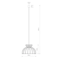 Nowodvorski Schwarze Hängelampe Holz Metall Ø 48 cm E27 verstellbar* Hängelampen|Bürolampen