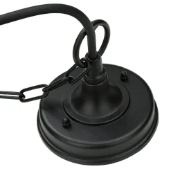 Best Elstead Schwarze Hängelampe IP43 Rustikal Kirchenglas