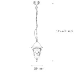 Best Elstead Schwarze Hängelampe IP43 Rustikal Kirchenglas