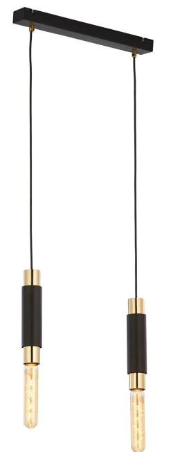 Jupiter Schwarze Hängelampe JAIMEE Metall 2-flammig Modern* Moderne Lampen|Wohnzimmerlampen