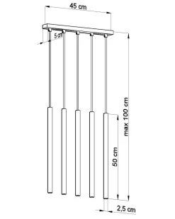 Best Sollux Schwarze Hängelampe Metall 3-flammig G9 PETERA Esstisch