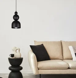 Belis Schwarze Hängelampe Metall Loft Design E27 B:17 cm rund