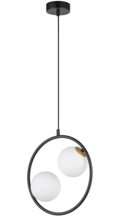Sale Sigma Schwarze Hängelampe Modern Glas Kugel Metall bis 0,9 cm