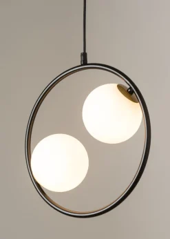 Sale Sigma Schwarze Hängelampe Modern Glas Kugel Metall bis 0,9 cm