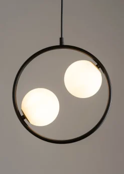 Sale Sigma Schwarze Hängelampe Modern Glas Kugel Metall bis 0,9 cm