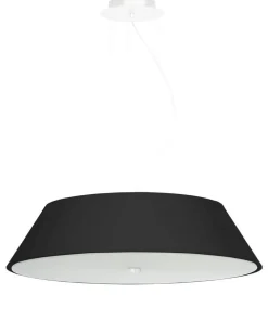 Sollux Schwarze Hängelampe Stoff Glas rund Ø 60 cm Modern 5x E27* Hängelampen|Stofflampen