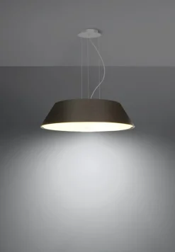 Sollux Schwarze Hängelampe Stoff Glas rund Ø 60 cm Modern 5x E27* Hängelampen|Stofflampen