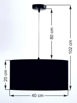BPS Koncept Schwarze Hängelampe Stoff rund Retro Esstisch* Hängelampen|Esszimmer Lampen