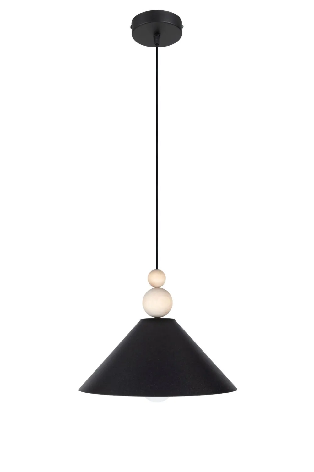 Best Belis Schwarze Hängeleuchte Holz Metall Ø26 cm E27 gemütlich