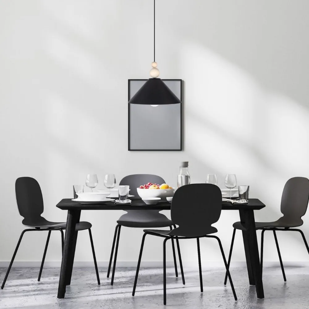 Best Belis Schwarze Hängeleuchte Holz Metall Ø26 cm E27 gemütlich