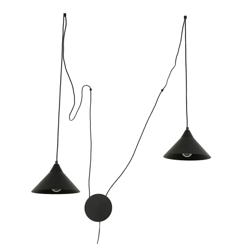 Best Emibig Schwarze Hängeleuchte mit Stecker flexible Montage