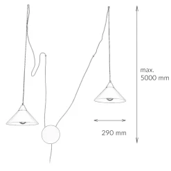 Best Emibig Schwarze Hängeleuchte mit Stecker flexible Montage