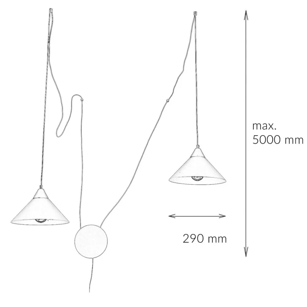 Best Emibig Schwarze Hängeleuchte mit Stecker flexible Montage