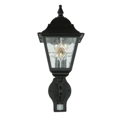 Elstead Schwarze Hoflampe mit Bewegungsmelder IP43 LEADWORTH* Vintage Lampen|Rustikale Außenleuchten