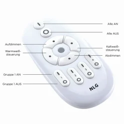 New Just Light Schwarze LED Deckenlampe dimmbar Ø40 cm Fernbedienung