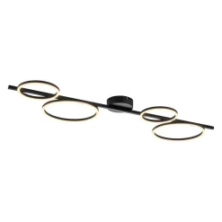 Just Light Schwarze LED Deckenlampe Metall 120 cm länglich 4850 lm* Deckenleuchten|Flurlampen