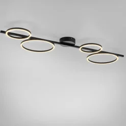 Just Light Schwarze LED Deckenlampe Metall 120 cm länglich 4850 lm* Deckenleuchten|Flurlampen