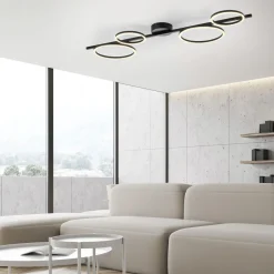 Just Light Schwarze LED Deckenlampe Metall 120 cm länglich 4850 lm* Deckenleuchten|Flurlampen