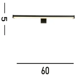 Searchlight Schwarze LED Spiegelleuchte Aluminium IP44 12 W 60 cm* Flurlampen|Metall Lampen