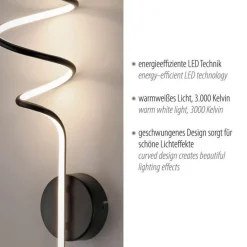 Best Just Light Schwarze LED Wandleuchte Metall warmweiß 3000 K 2330 lm