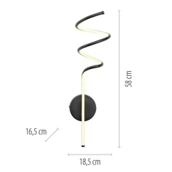 Best Just Light Schwarze LED Wandleuchte Metall warmweiß 3000 K 2330 lm