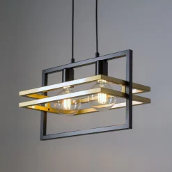Sigma Schwarze Pendelleuchte Gold Metall bis 0,8 m L:40,5 cm* Moderne Lampen|Designerlampen