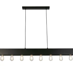 Searchlight Schwarze Pendelleuchte Metall E27 8-flmg 80 cm lang* Wohnzimmerlampen|Esszimmer Lampen