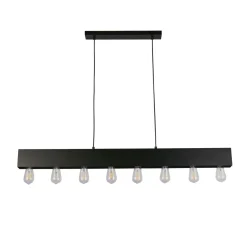 Searchlight Schwarze Pendelleuchte Metall E27 8-flmg 80 cm lang* Wohnzimmerlampen|Esszimmer Lampen