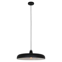 Steinhauer Schwarze Pendelleuchte Metall L:50 cm rund E27 Modern* Hängelampen|Bürolampen