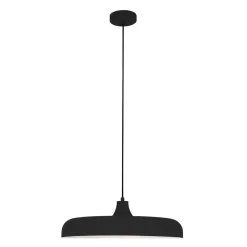 Steinhauer Schwarze Pendelleuchte Metall L:50 cm rund E27 Modern* Hängelampen|Bürolampen