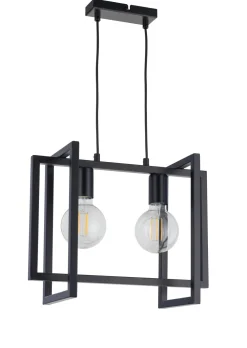 Sigma Schwarze Pendelleuchte Metall L:41 cm E27 dekorativ* Moderne Lampen|Wohnzimmerlampen