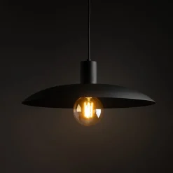 TK Lighting Schwarze Pendelleuchte Metall Ø41 cm rund E27 Loft* Hängelampen|Bürolampen