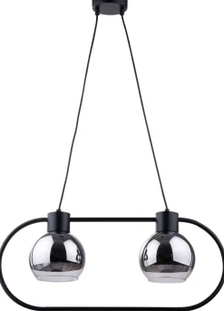 Best Sigma Schwarze Pendelleuchte Metall Glas Silber bis 0,9 m