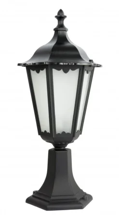 SU-MA Schwarze Sockelleuchte 51cm hoch Rustikal DILSEN