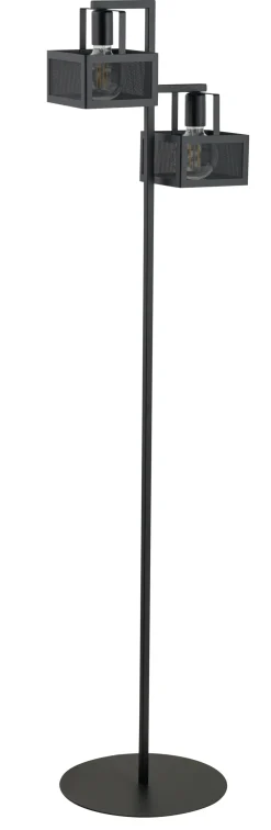 Sigma Schwarze Stehlampe Metall E27 groß 160 cm 2-flammig* Industrie Lampen|Stehlampen