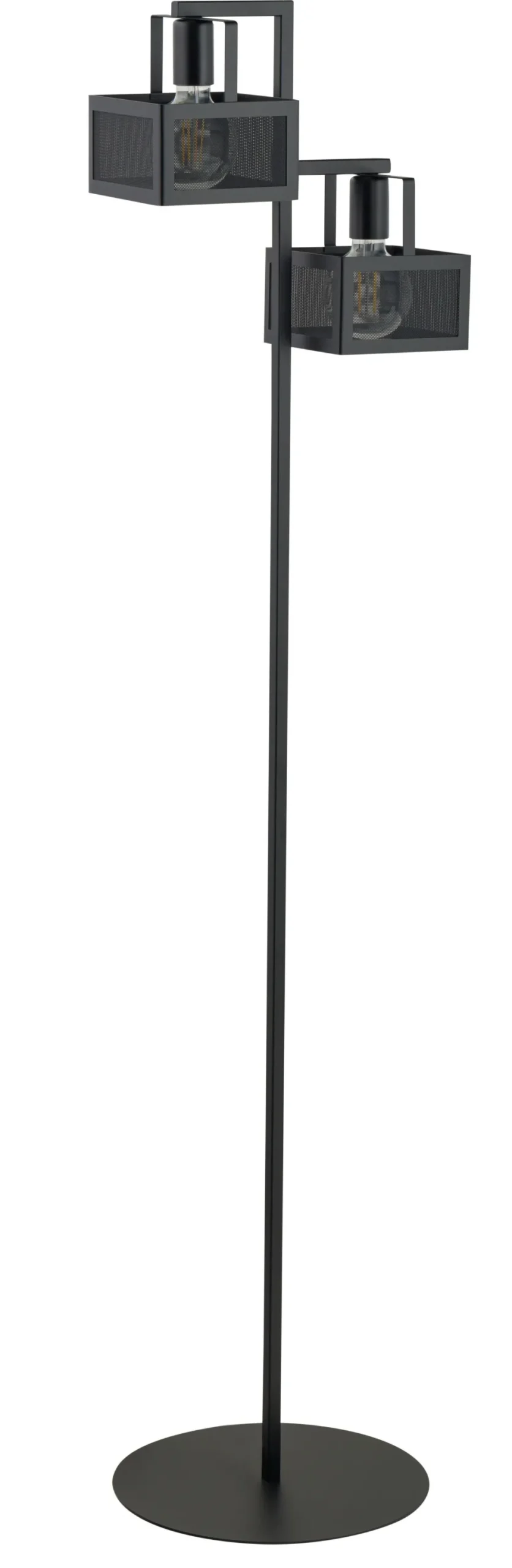 Sigma Schwarze Stehlampe Metall E27 groß 160 cm 2-flammig* Industrie Lampen|Stehlampen