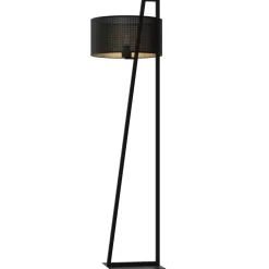 Luminex Schwarze Stehleuchte Metall 150 cm niedrig E27 Modern* Stehlampen|Wohnzimmerlampen