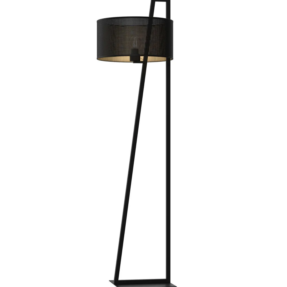 Luminex Schwarze Stehleuchte Metall 150 cm niedrig E27 Modern* Stehlampen|Wohnzimmerlampen