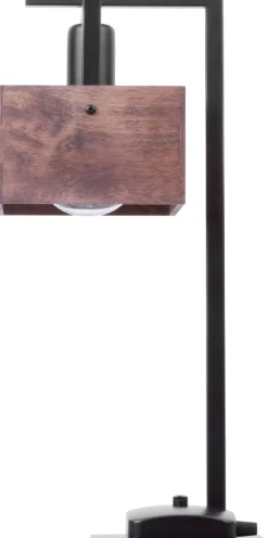 Sigma Schwarze Tischlampe Holz Metall H:48 cm E27 kompakt* Moderne Lampen|Holzlampen