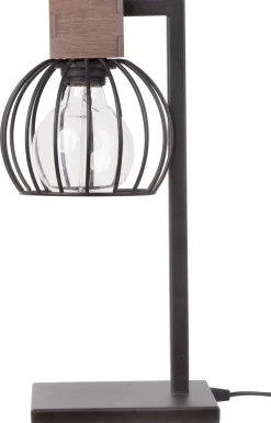 Sigma Schwarze Tischleuchte Holz Metall gemütlich 39 cm Retro* Wohnzimmerlampen