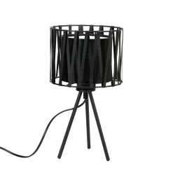 New Easylight Schwarze Tischleuchte Metall H 35cm Doppelschirm