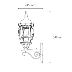 Easylight Schwarze Wand Außen Lampe rustikal regenfest BREST