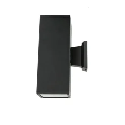 SU-MA Schwarze Wandlampe außen IP54 eckig 30cm Up Down* Metall Lampen|Feuchtraumleuchten