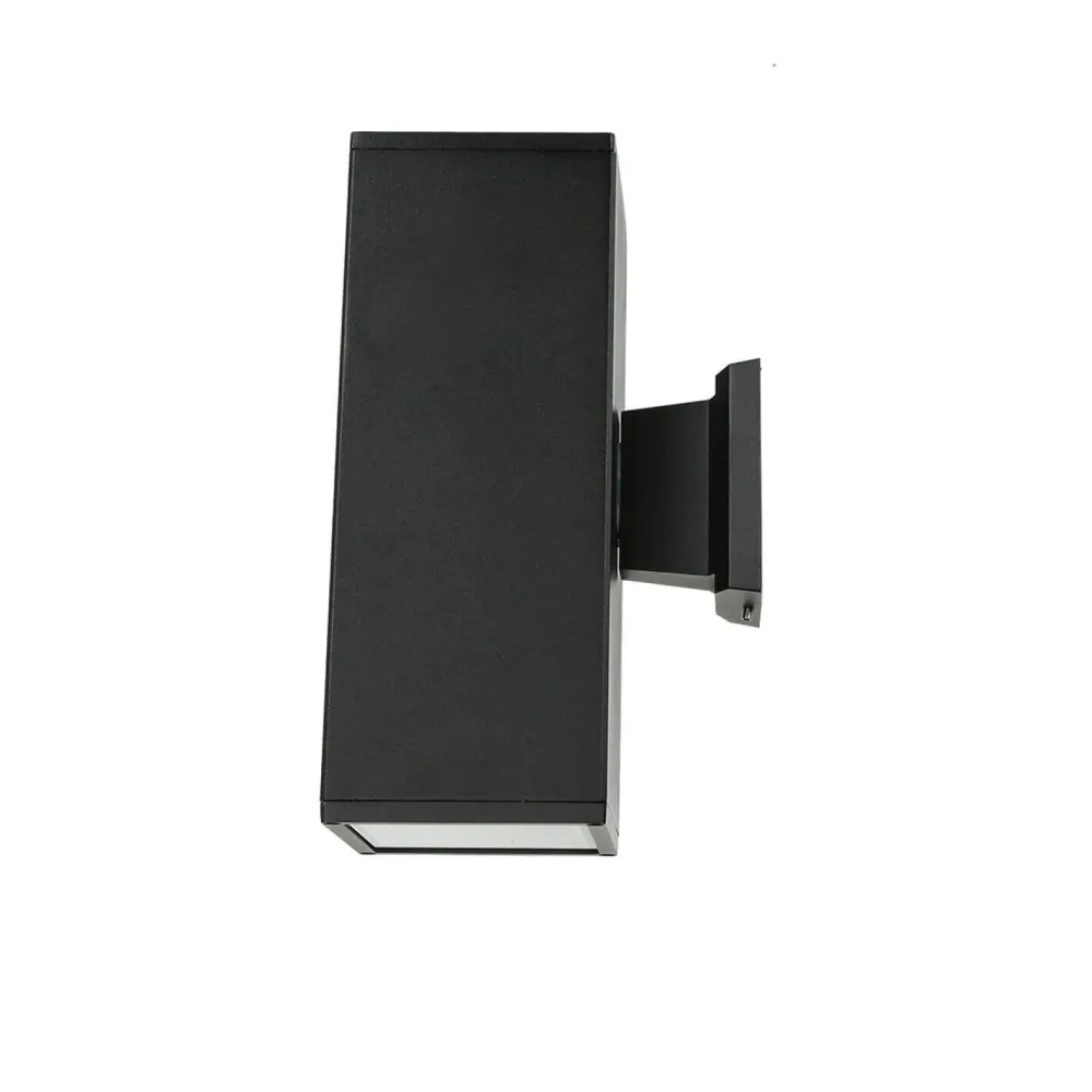 SU-MA Schwarze Wandlampe außen IP54 eckig 30cm Up Down* Metall Lampen|Feuchtraumleuchten