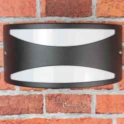 Outlet Lido Schwarze Wandlampe für Außen aus Aluminium LIMNOS