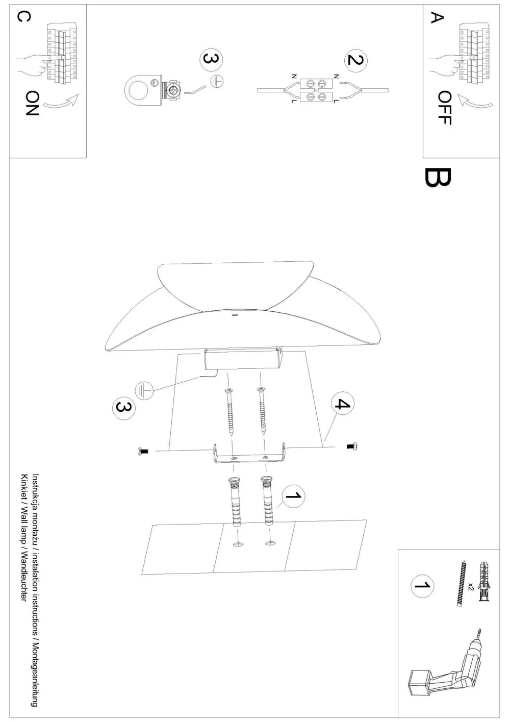 Sollux Schwarze Wandlampe indirekt H: 30 cm G9 Modern HEDDO