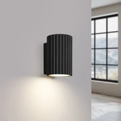 Sollux Schwarze Wandlampe klein 10 cm hoch GU10 aus Aluminium Modern* Flurlampen|Wohnzimmerlampen