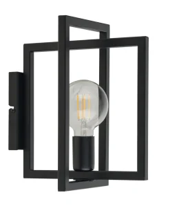Sigma Schwarze Wandlampe Metall E27 H:31 cm minimalistisch* Wandleuchten|Flurlampen